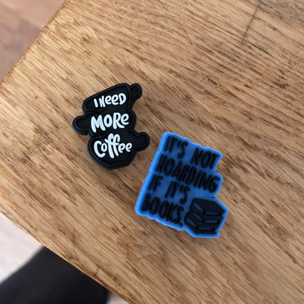 Coffee and Books Themed Croc Jibbitz